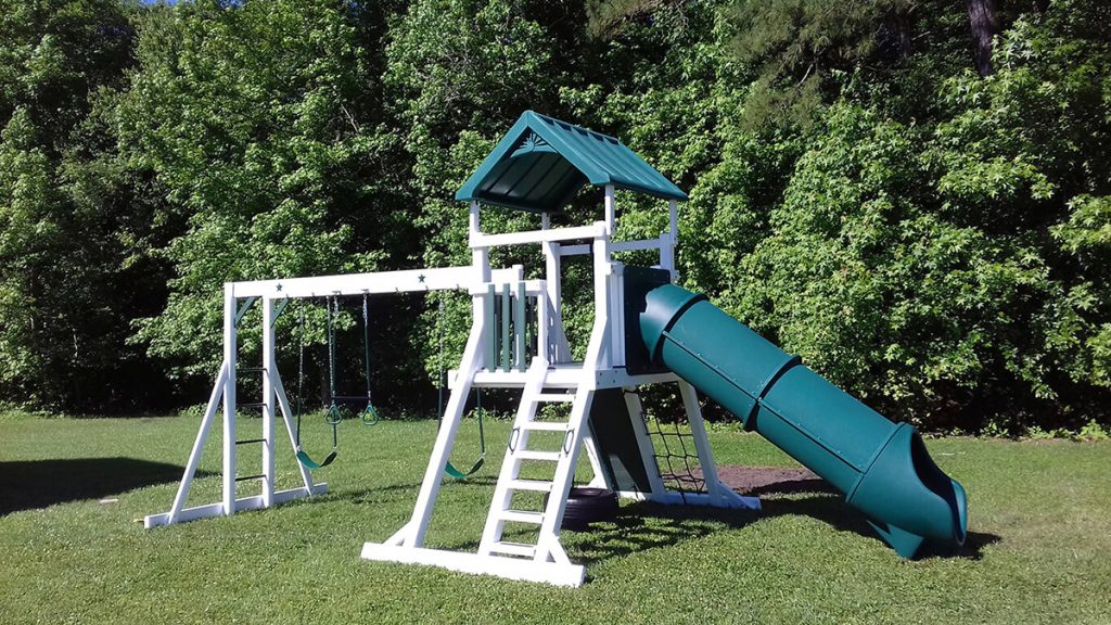 swing set with tube slide models