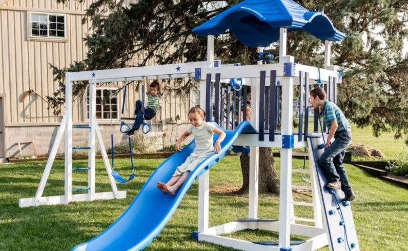 Playground with sandbox for children